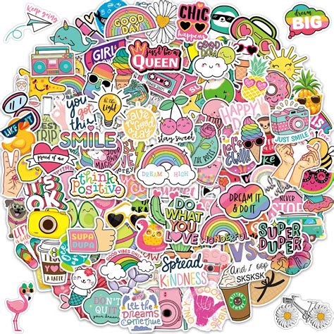 Buy 145Pcs Water Bottle Stickers for Girls Teens Kids Waterproof ...