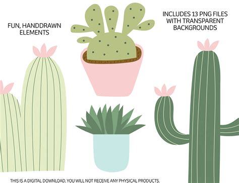 Cacti Clip Art | Cactus Clip Art | Cute Cactus Art | Succulent Clipart ...