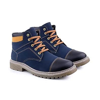 Buy FOOTRIDE Synthetic Casual Boots For Men (Blue, numeric_7) at Amazon.in
