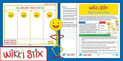 Wikki Stix Stick To It Worksheet