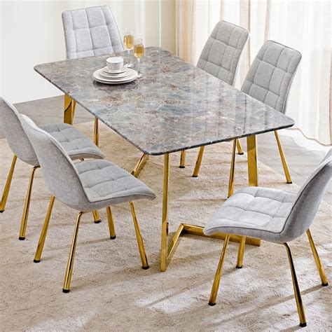 Buy Bianca NXT Tempered Glass Top 6-Seater Dining Set with Chairs ...
