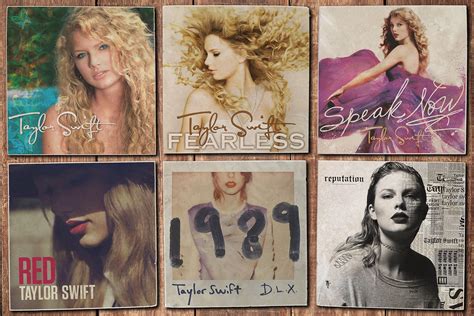 Taylor Swift Album Cover Coasters - Fearless, Speak Now, Red, 1989 ...