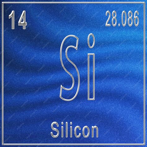 Élément Chimique Silicium, Signe Avec Numéro Atomique Et Poids Atomique, élément De Tableau ...