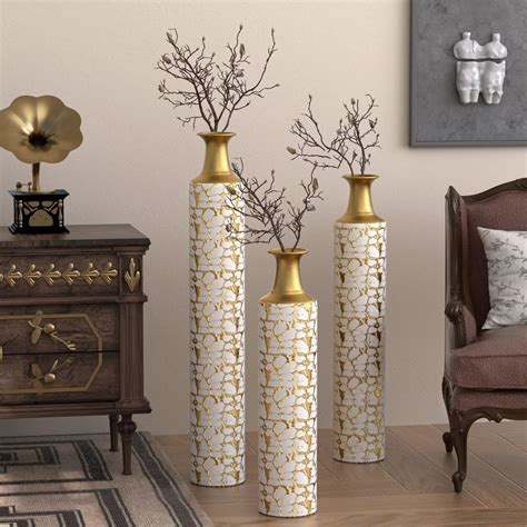 Amazon.com: Tall Floor Vases for Centerpieces Decor 3 Pack Gold ...
