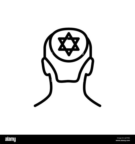 Man kippah or yarmulke line color icon. Isolated vector element Stock ...
