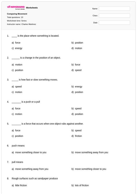 50+ Movement and Motor Skills worksheets for Class 2 on Wayground ...