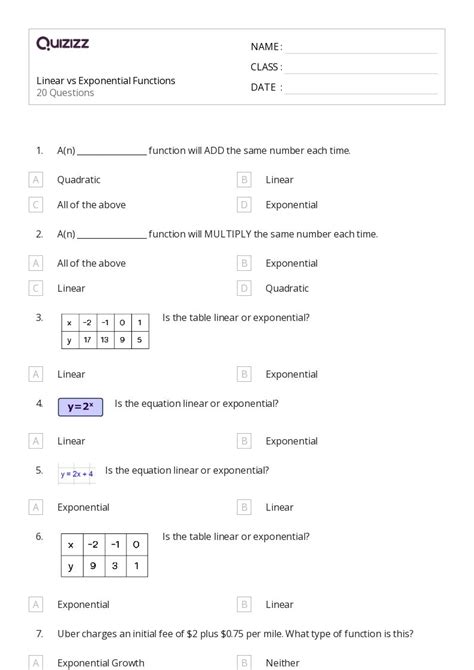 50+ derivatives of exponential functions worksheets for 10th Class on ...