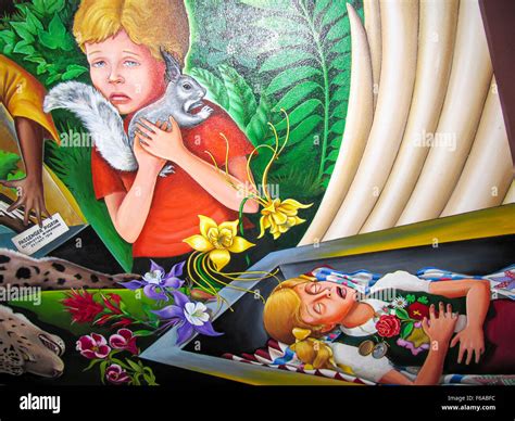 DENVER, USA, JULY 26, 2008: Children of the World Dream of Peace mural ...