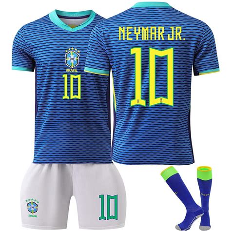 Angsen Mens/Kids 2024-2025 Soccer Game Brazil Soccer #10 Neymar jr ...
