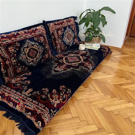 Arabic Sofa Set,navy Blue Sectional Sofas,floor Cushions,pouffs Turkish ...