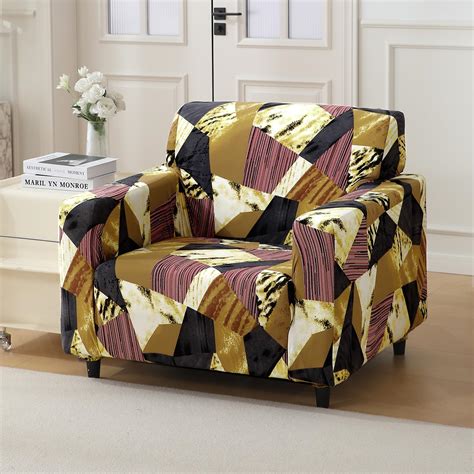 HOKIPO Polyester Blend 140Gsm Stretchable Sofa Cover For 1 Seater Sofa ...