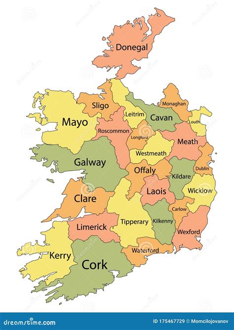 Printable Map Of Ireland Counties