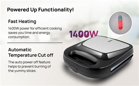 Shop 4-Slice Sandwich Maker With Non-Stick Plates | Wipro