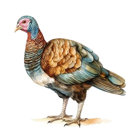 Watercolor Turkey Bird Drawing, Thanksgiving Day Holiday Vector ...