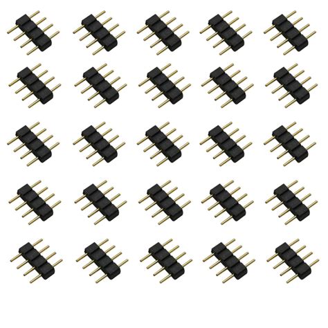 SNOOGG 25 pcs 4 Pin LED Strip Connector Male to Male Adapter Plug RGB ...