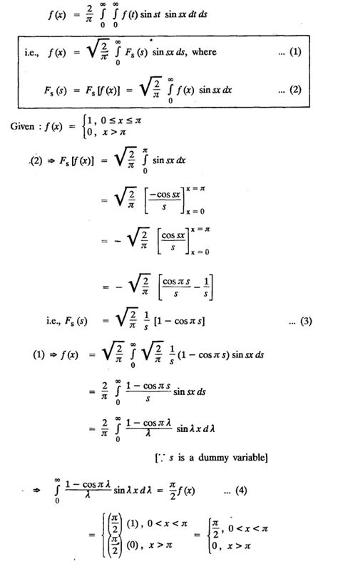Statement of Fourier Integral Theorem - Sine and Cosine | Solved ...
