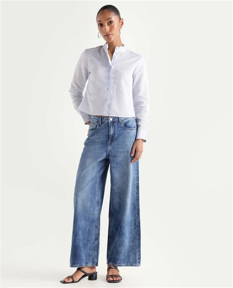 Buy Denil - Light Blue Wide Leg Jean| Rareism