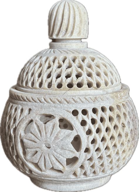 Buy Stone Sculptures Online – Flat Base Tea Light Ball ABCD