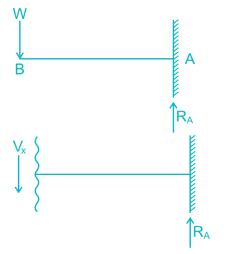 A cantilever carries a concentrated load (W) at its free end. Its Shear ...