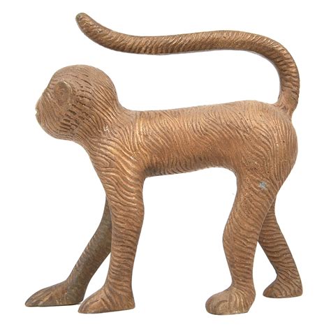 Brass Walking Monkey Sculpture