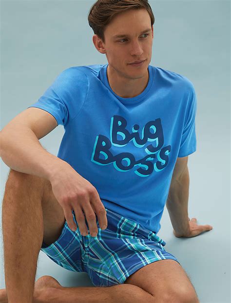 Buy Pure Cotton Big Boss Graphic Pyjama Set at Marks & Spencer