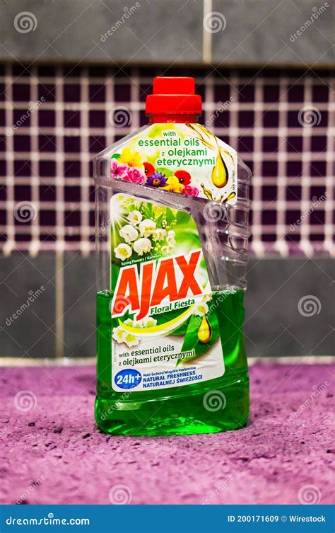 Green Ajax floor cleaner editorial stock image. Image of hygiene ...
