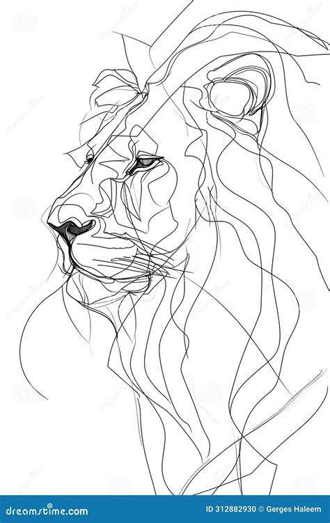 Drawing of a Lions Face stock illustration. Illustration of beast ...