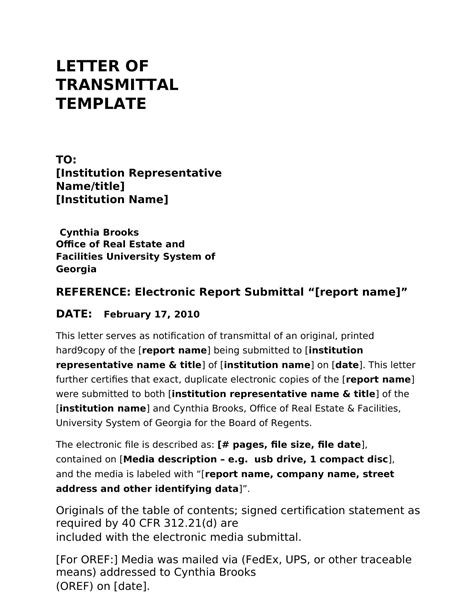 Free Printable Letter Of Transmittal Templates [Word, Excel]