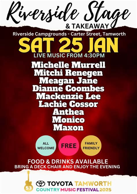 TCMF Riverside Stage - Sat 25 January 2025, Carter St, West Tamworth ...