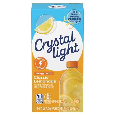 Crystal Light Energy Boost, Powdered Drink Mix, Classic Lemonade, 1.5 ...