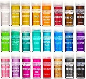 TECHAROOZ Mica Powder Set - 24 Cosmetic Grade Pigment Colors (10g Each ...