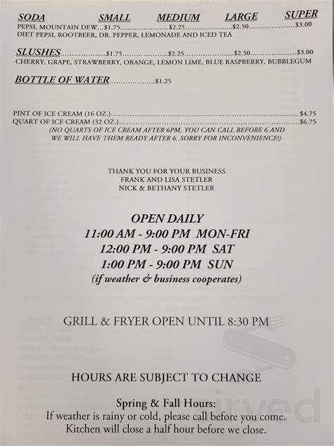 Menu for 8th Street Sweet Spot in Pekin, IL | Sirved