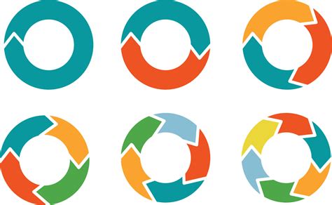 colorful Circle arrows set isolate on white background. 12142227 Vector ...