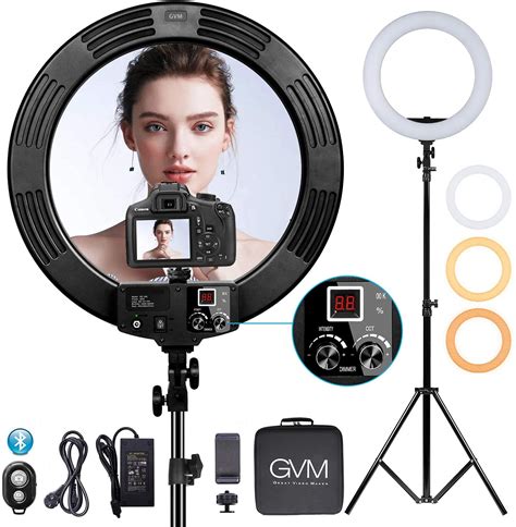 Buy Ring Light GVM Ultra Slim-18 inch LED Light Stand 3200K -5600K ...