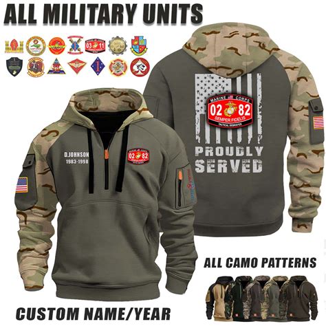 USMC MOS 0282 Tactical Debriefer_Camo Halfzip Hoodie - Proudly-Served ...