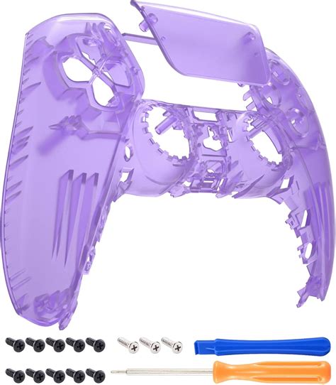 Buy eXtremeRate Clear Atomic Purple Touchpad Front Housing Shell ...