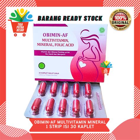 Jual OBIMIN AF 1 BLISTER ISI 10 KAPLET / MULTIVITAMIN & FOLIC ACID | Shopee Indonesia