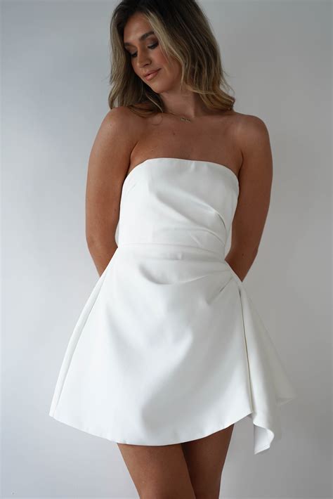 Quinta Strapless Mini Dress | White - Oh Hello Clothing
