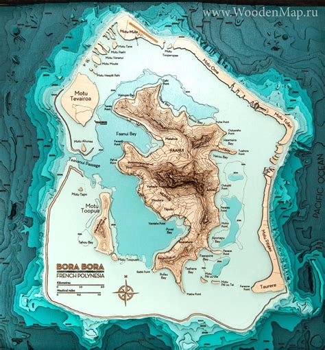 Wooden Map of Bora-Bora | Wooden map, Types of art, Wood map