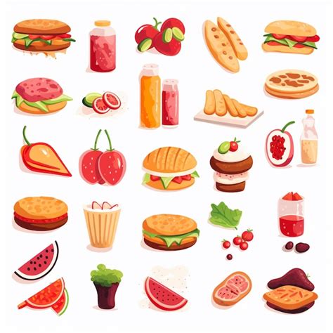 Food vector design restaurant menu icon illustration burger pizza set ...