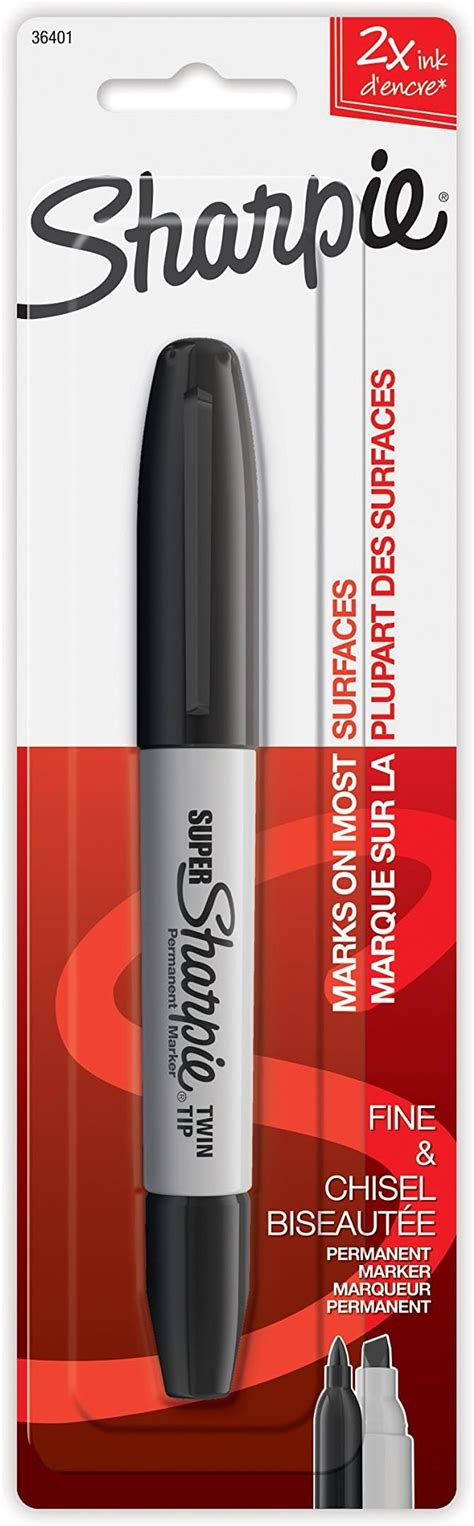 Sharpie Super Twin Tip Permanent Marker, Fine and Chisel, Black, 1 ...