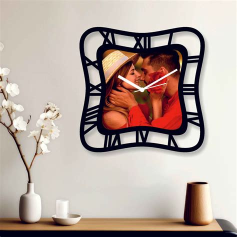 Large Personalized Curved Designer Wall Clock – Custom 15x15 Inch Clock ...
