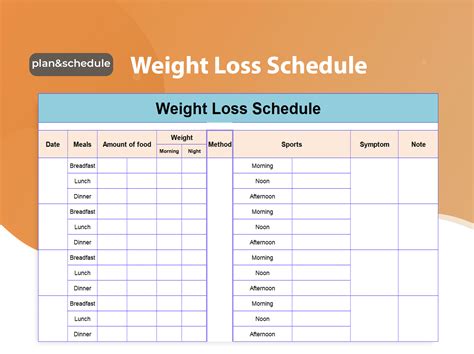 Weight Loss Chart Template Word