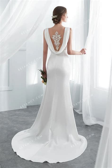 Cowl Back Wedding Dress