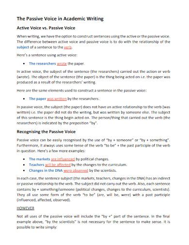 Image result for Passive Voice Examples