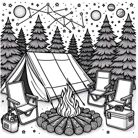 Camping Coloring Pages – Custom Paint By Numbers