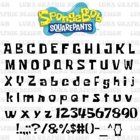 Spongebob Font SVG TTF OTF -spongebob Svg, Spongebob Font Svg ...