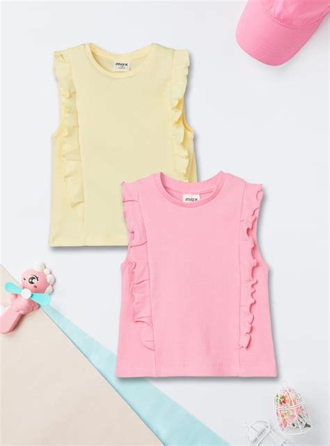 Buy Girls Ribbed Top - Pack of 2 Online at just Rs. 598.0 ...