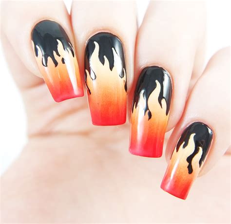 Burning flames manicure using our Fire Nail Vinyls found at snailvinyls ...