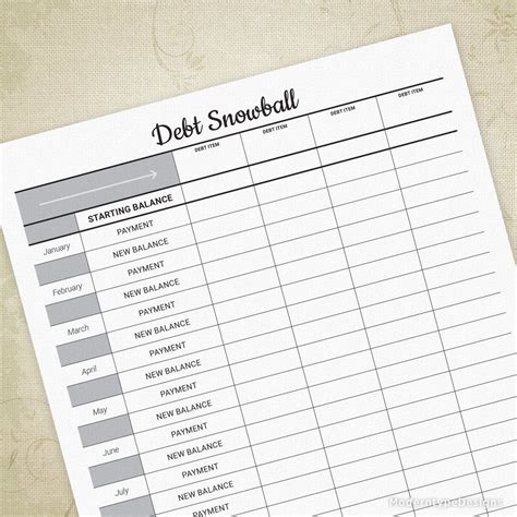 Debt Snowball Tracker Sheet